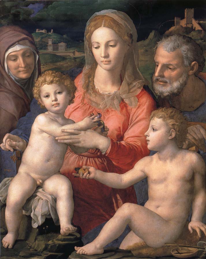 Agnolo Bronzino Holy Family with St  Anne and the infant